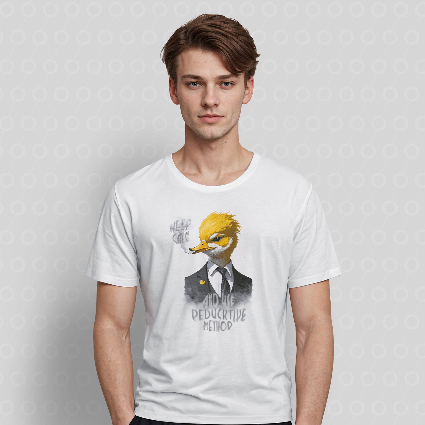 T-Shirt, Unisex, Duck, Sherloch, Ducky, Deducktive, Detective, Noir, Yellow