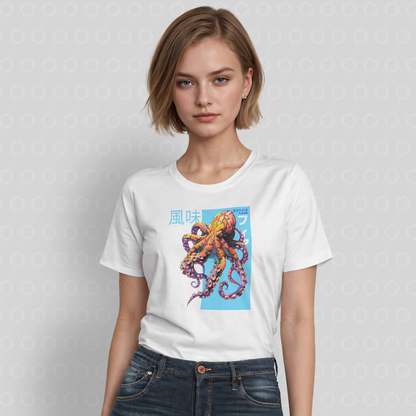 Octopus Monster Japan Anime Manga T-Shirt White Red T Shirt Tshirt