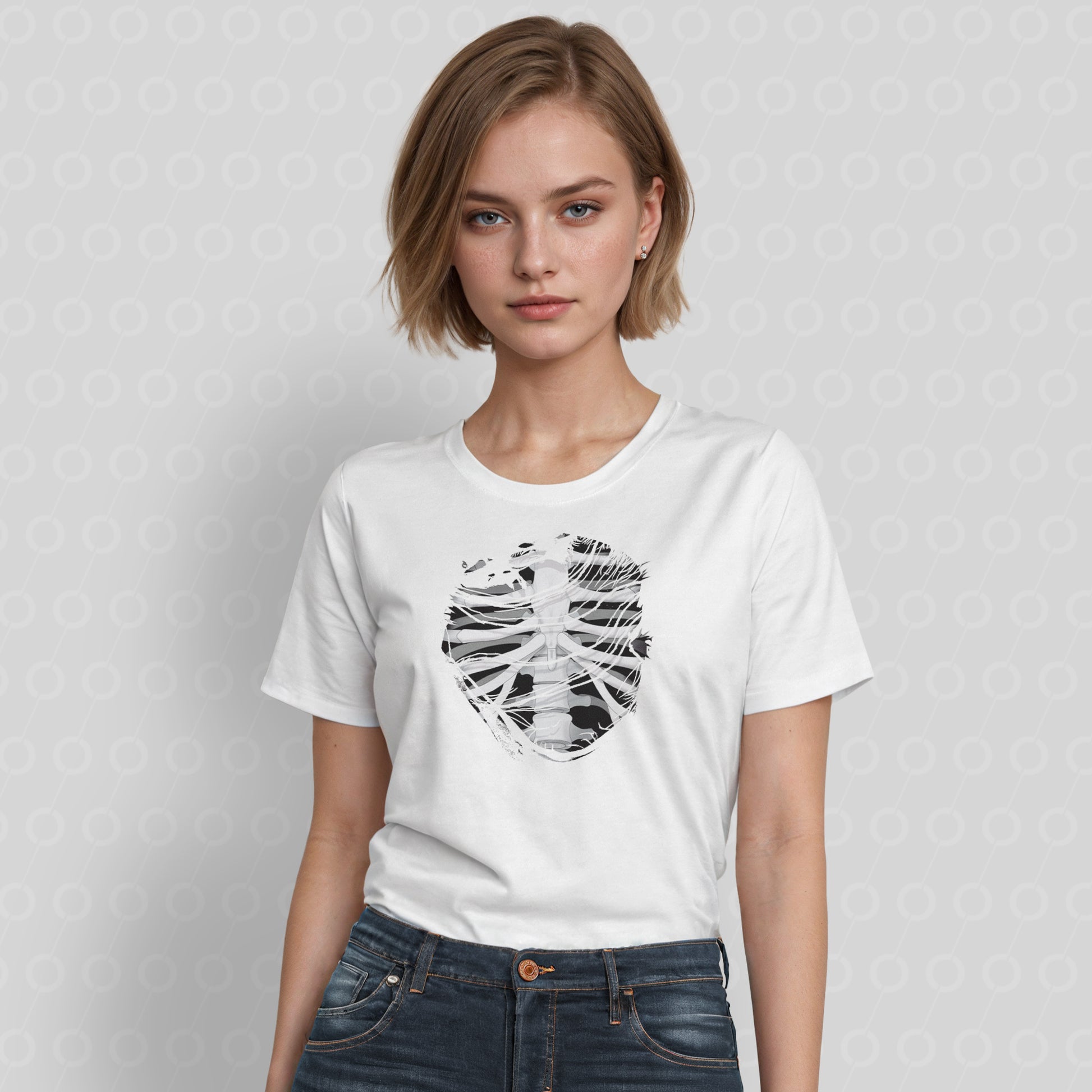 Rib Cage Skeleton Bones t-shirt t Shirt Tshirt White